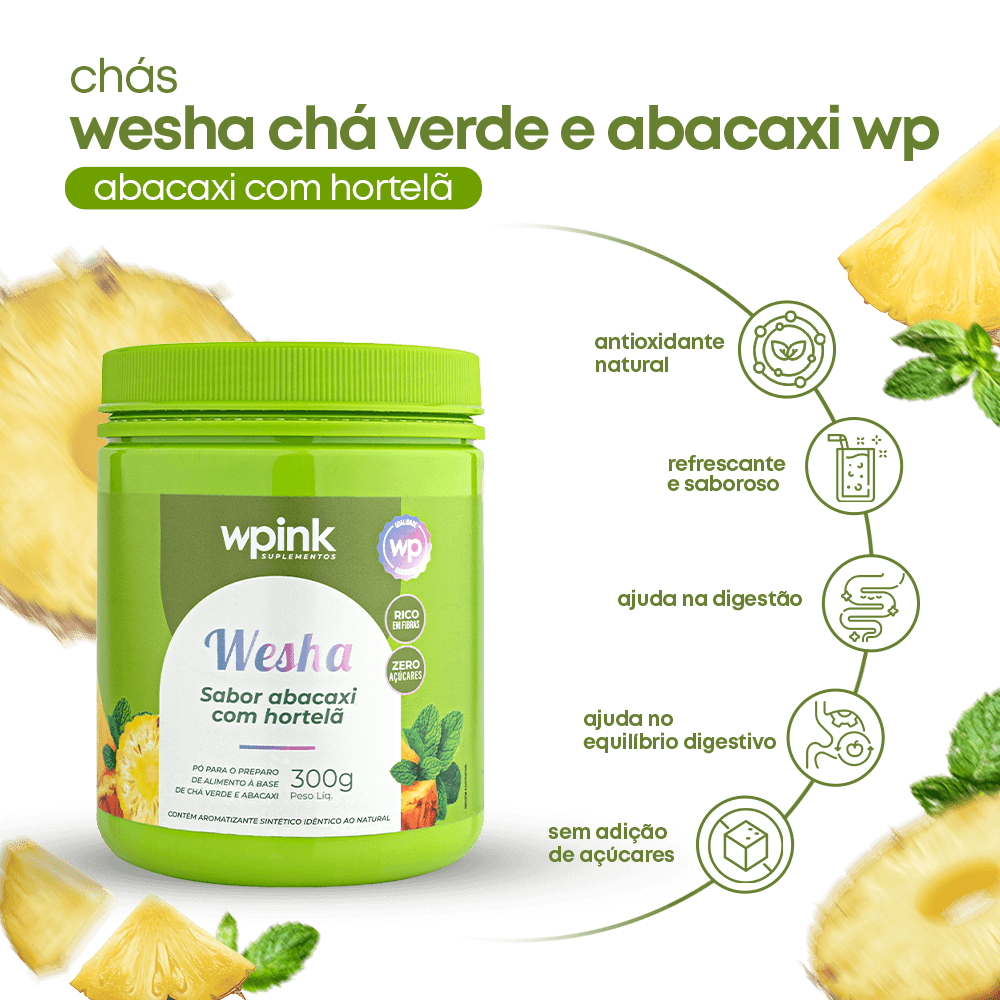 wesha chá verde e abacaxi - 300g - wp