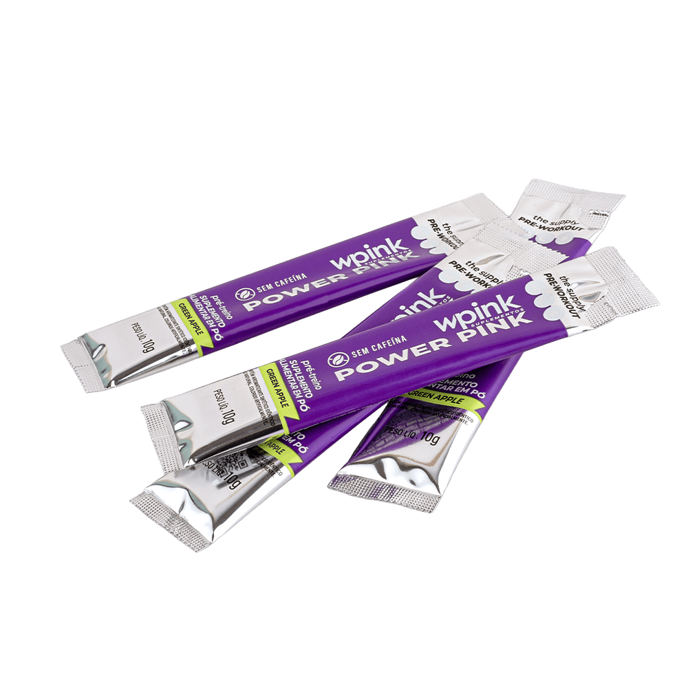 power pink sem cafeína de maçã verde - pré-treino - 300g - wp