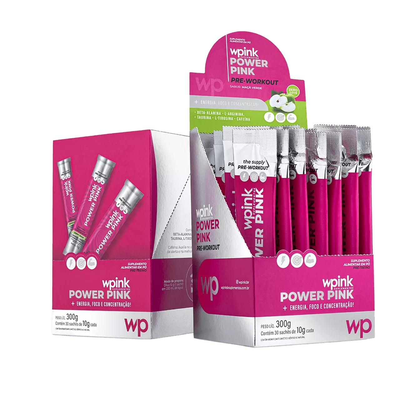 power pink de maçã verde - pré-treino – 300g - wp