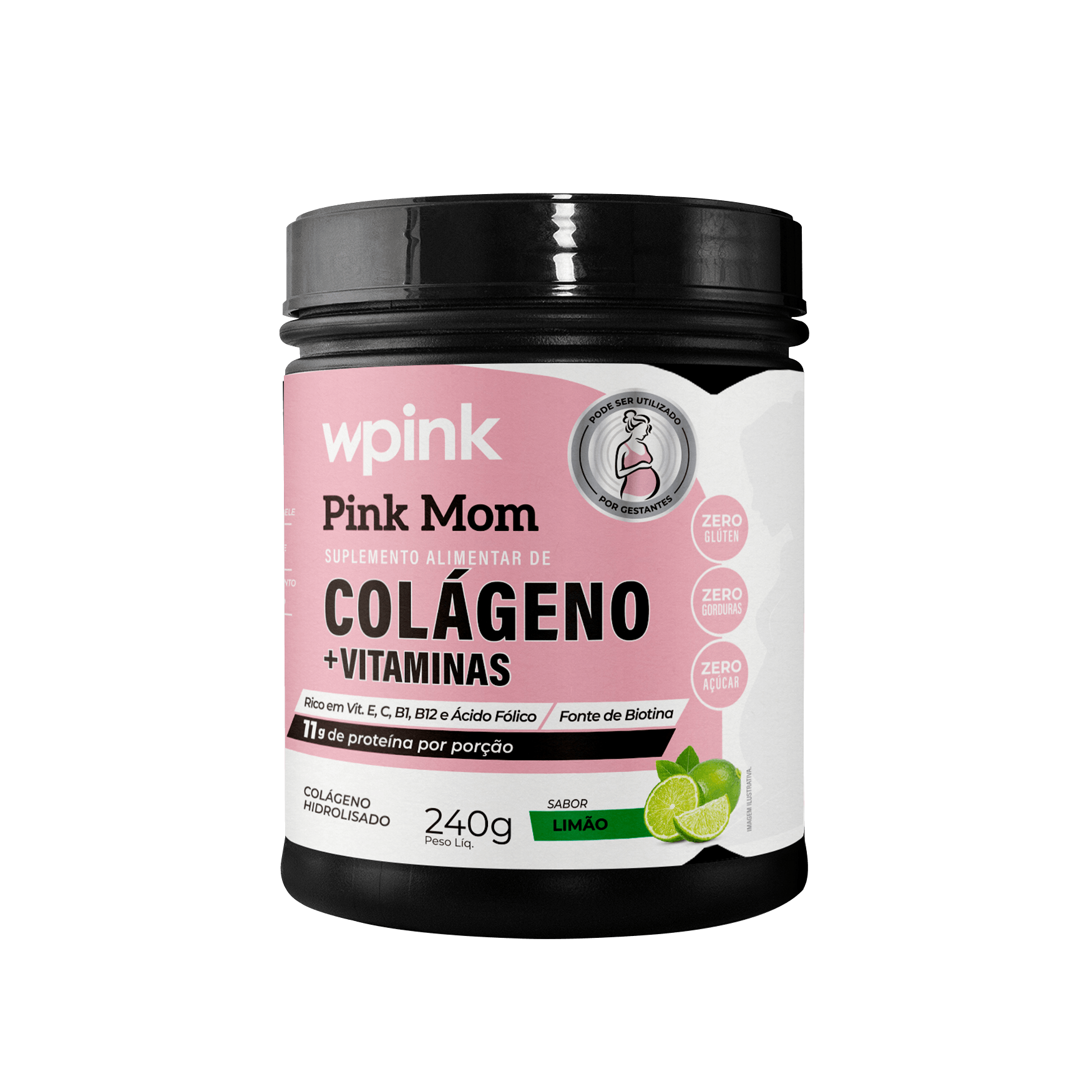 colágeno pink mom de limão - 240g – wp