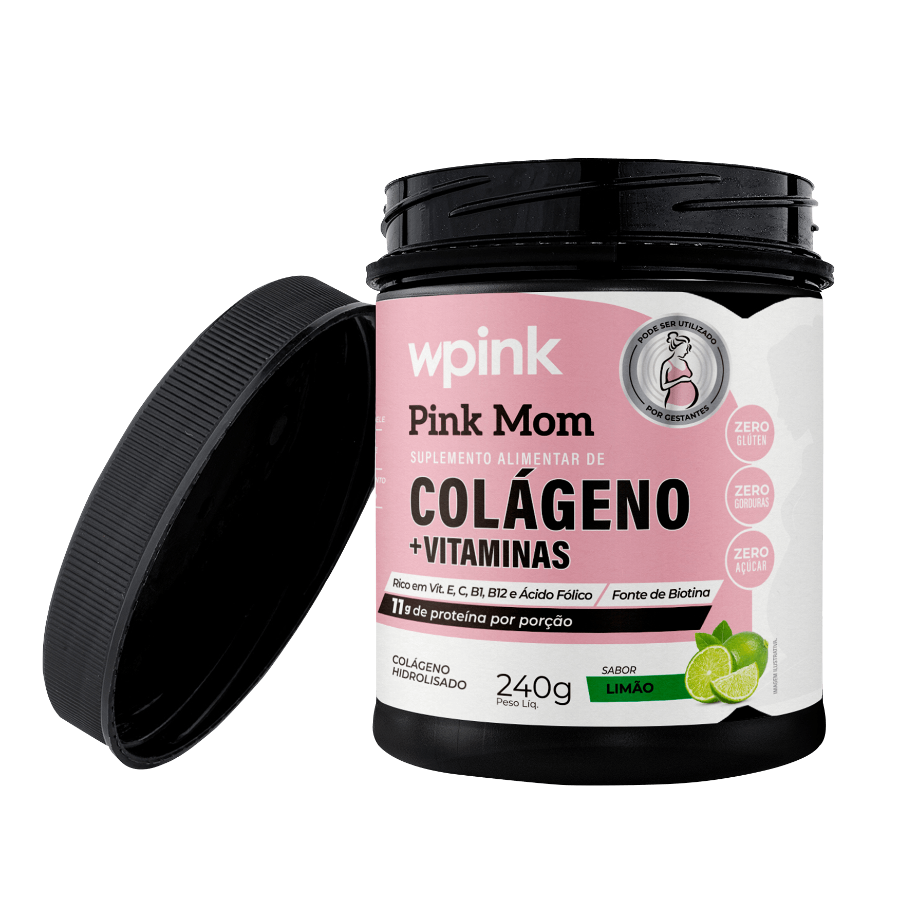 colágeno pink mom de limão - 240g – wp