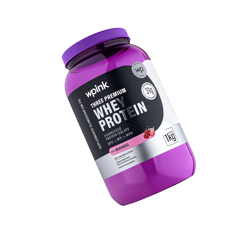 three premium whey protein morango 3W - (1kg) - wp