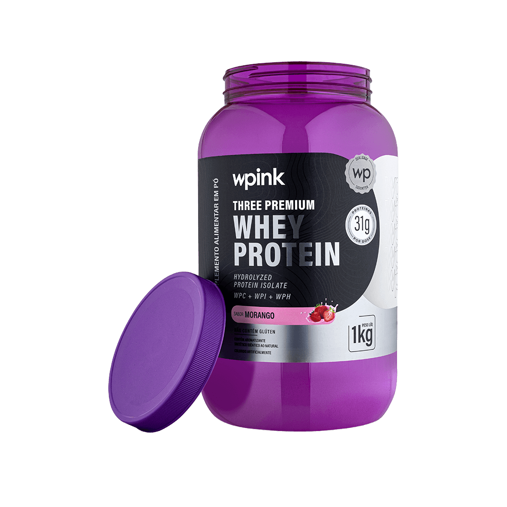 three premium whey protein morango 3W - (1kg) - wp